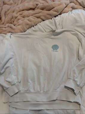 Ocean Shell Graphic Crewneck Sweater - Light Blue